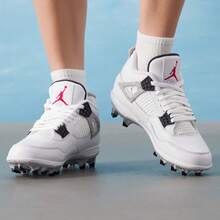 Nike Men's Air Jordan 4 Fire Red White Mid-Top Basketball Sneakers