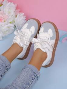 女童运动鞋，儿童运动鞋，银色芭蕾款，2025年春秋季新品 - 灰色 - 查看 2