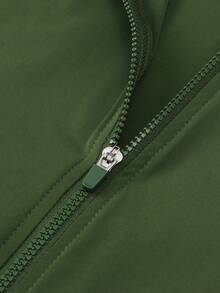 HISERWA Maillot de cyclisme pour hommes vert olive à manches longues avec petit col montant. Très extensible, respirant et séchage rapide. Manches longues de cyclisme avec capacité d'étirement maximale en tissu tricoté. Coupe slim. Design avec bande réfléchissante sur l'ourlet arrière. Maillot de cyclisme compétitif slim pour hommes, convient pour la course et le cyclisme outdoor. - Vert - Voir 6