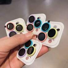 5件套混合夜光陶瓷相机镜头保护膜，适用于iPhone11-16，防刮，荧光色，完美贴合 - 提升手机外观！夜光相机镜头保护膜适用于Apple 11/12/13/14/15/16/16 Plus/16 Pro/16 Max系列，防水防震防摔防指纹全覆盖，适用于日常防护、办公室、家用手机相机盖，防刮 - 彩色 - 查看 6