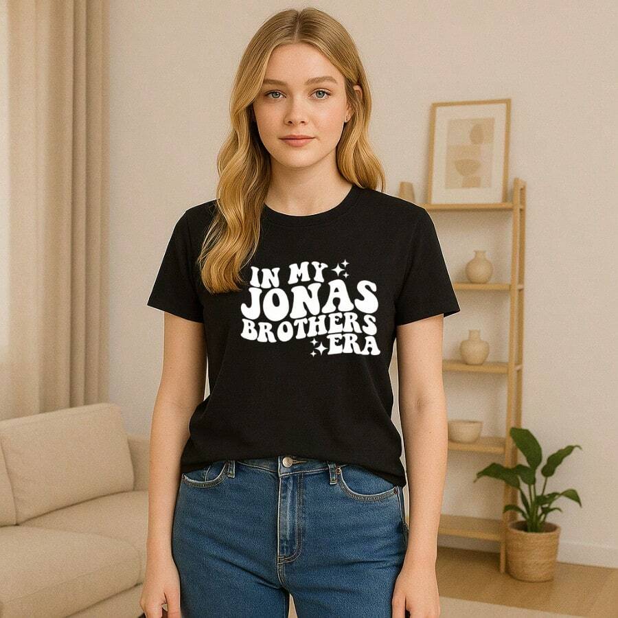 Print T-Shirt For Women, Comfortable Pop Music - màu đen - Xem 1