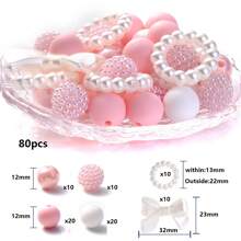 76pcs 12mm Small Daisy Flower Silicone Beads For DIY Jewelry Making Of Necklace, Bracelet, Keychain, Anti-Lost Wristband Valentines