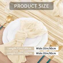 eluckya 12pcs Soft Cheesecloth Balinese Table Runners, 6 Feet Long Tulle Fabric, Suitable For Bohemian Style Wedding Party, Bridal Shower, Home Decor, Baptism And Christmas Table Decoration. - Rượu sâm banh - Xem 4