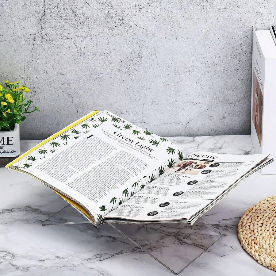 亚克力X型书本阅读架书立底座书架桌面书籍相册杂志展示架X型书立阅读托盘架 - 彩色 - 查看 1