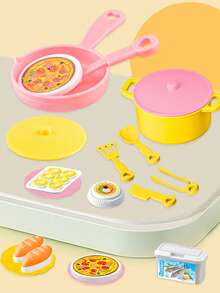 مجموعة لعب مطبخ مصغرة للعب الدور، ألعاب طعام وطهي متظاهرة، هدية عيد ميلاد للبنين والبنات فوق عمر 3 سنوات (قد تختلف ألوان الملحقات، البطاريات غير مشمولة) - متعدد الألوان - مشاهدة 10