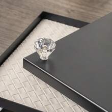 1 pièce Plateau de vanité tressé avec support en acrylique de forme diamant, disponible en blanc, noir et marron, polyvalent pour les parfums, les rouges à lèvres, les bougies, l'affichage des bijoux et à des fins décoratives