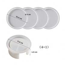 1 件/套 DIY 圆形方形杯垫硅胶模具环氧树脂杯垫收纳盒树脂模具手工树脂杯垫铸造模具 - 白色 - 查看 11