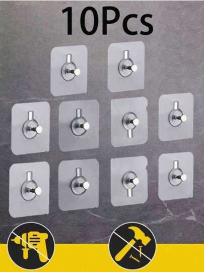 1/10/20/30 件透明亚克力相框挂钩，重型自粘式墙钩，用于挂画框、画作，无需钻孔，适用于浴室和厨房瓷砖、玻璃、木材、金属墙壁