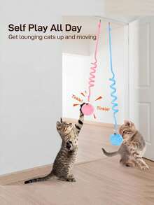 Cat Toys, Retractable Spring Balls For Cats, Colorful Spring Tubes, Rolling Interactive Balls, Brightly Colored Coils, Cage Mouse Spring Toys, Indoor Pet Supplies, Strong And Durable, Encourage Cats To Exercise, Random Color - Multicolor - View 5