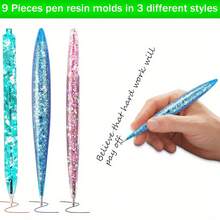 3pcs Transparent Pen Silicone Molds, 15pcs Tri-Color Pen Refills, Dried Flower Resin Decorative Crafts DIY Ballpoint Pen Casting Silicone Molds, Epoxy Resin Molds For Jewelry Making. Ballpoint Pen Silicone Molds Resin Casting Molds For DIY Resin Crafts. Creative Birthday Gifts, Unique Pens For Family And Friends. Experience DIY Stress Relief, Reusable.