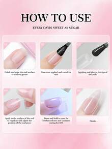 Clear Nail Glue, Need UV Curing, And Long Lasting Nail Gel, Used For DIY Manicure At Home Or As A Gift For Women.