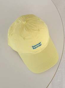 1pc Soft Top Candy Color Stylish Letter Printed Baseball Cap, Women's Breathable Quick-Dry Sun Hat For Outdoor, Spring/Summer