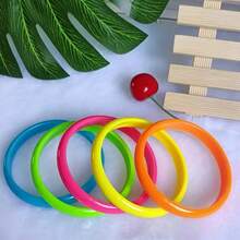 1PC/5pcs Vibrant Fluorescent Bohemian Resin Bracelet Set - Hip-Hop/Boho Style, Colorful Elastic Bands For Everyday & Gift Wear - Accessory, Cute Bracelets