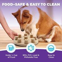 EWAJFBVOutward Hound Wobble Bowl Dog Game -Interactive Slow Feeder Bowl Dog Game - Dog Smart Composite (Tan) - View 5