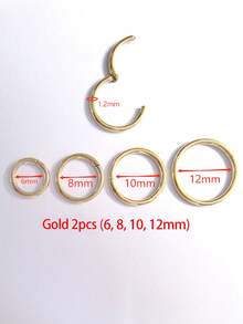 2pcs 16G Septum Piercing Surgical Steel Clicker Hinged Segment Ring Goth Nose Hoop Earrings Lip Ear Cartilage Helix Piercings