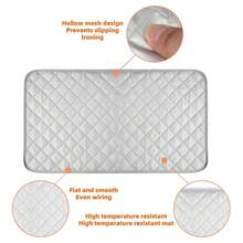 1 件装耐高温熨烫垫，可折叠，方便熨烫衣物，便携耐用，适用于日常衣物护理，小巧的表面保护垫可保持熨烫清洁，防滑设计防止熨烫过程中移位，是居家、宿舍、工作室或旅行的理想之选，坚固的折叠垫易于存放，方便取用，并在整个衣物护理过程中提供可靠的耐热性。
