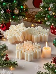 1 pieza Molde de silicona 3D en forma de copo de nieve navideño - Para velas, jabón, resina y manualidades de arcilla blanda/pegamento de goteo, herramienta decorativa de arte manual