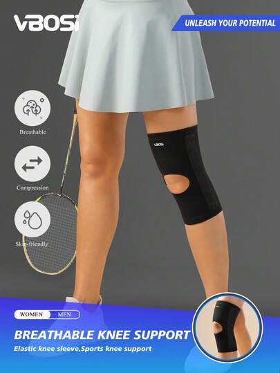 VBOSI 1 Piece Elastic Breathable Unisex Knee Support Sleeve With Spring Stays Stabilizers For Men Women Gym Accessories Knee Support Sports Knee Pads Gym Knee Pads