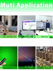 1 件 303 激光笔，LED 可充电激光手电筒，远距离激光笔，家居装饰，夜间活动和户外活动，露营的实用工具，可用作教学工具和节日礼物