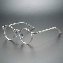Retro Leopard Metal Round Frame Glasses - Ultra-Light Blue Light Blocking, Unisex Durable PC Lenses, Full Frame Design, Suitable For Men And Women Casual And Formal Wear, Everyday Glasses, Vintage Style Glasses, Lightweight Glasses - Clear - View 9