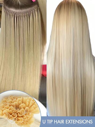 50pcs U-Tip Hair Extensions, 100% Human Remy Hair, Keratin Fusion, Straight, Natural Smooth, Black/Brown/Blonde Ombre Color Options, 12/16/20 Inch, 30g/Pack, Suitable For All Ethnicities, Versatile Hairstyles, Natural Look, Ombre Hair Bundles, No Glue Needed, Ready To Wear, Perfect For Holidays, Parties, School, Bridal