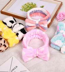 8 Pack Spa Headband, Coral Fleece Makeup Cosmetic Headband For Washing Face, Bow Headbands For Shower Terry Cloth Headbands For Women Facial Hair Band - 銅色 - 查看 5