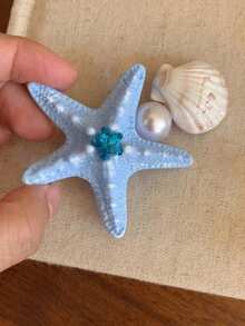 4 piezas de elegantes pasadores de pelo con forma de estrella de mar, concha y orquídea simulada, en estilo de resort de playa, accesorios de pelo versátiles para mujeres, accesorios para el cabello, accesorios para la cabeza - Multicolor - Ver 20