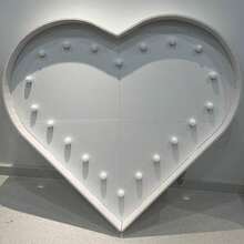 LED Light Up Letters 28.74INCH Heart  Shaped Marquee KT Board With Yellow Lights Ideal For Wedding Parties Proposals Valentine's And Anniversary Decor - 白色 - 查看 3