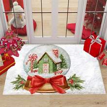 1 Stück Weihnachts-Badezimmermatte - Weihnachtliche Inneneinrichtung, Weihnachtsgeschenke, Weihnachtsdekoration für Zuhause, künstliche Wollfläche mit rutschfester TPR-Rückseite, weiches rechteckiges Design, maschinenwaschbar, geeignet für Badezimmer- oder Schlafzimmerdekoration, Weihnachts-Badezimmerdekoration und -Accessoires, einsetzbar für Hauseingang, Weihnachtsfeier, Schlafzimmer, Türbereich, Badezimmer, Küche, Waschraum, Landhausstil, tragbare personalisierte Mode-Badezimmermatte, schnelltrocknende Fußmatte, Badezimmermatte