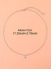 1 件浪漫优雅水晶泪珠吊坠项链，适合送给妈妈、朋友、女朋友的多功能礼物（附带卡片包装） - 銀色 - 查看 5