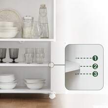 SoBuy FRG241-W, Microwave Shelf, Kitchen Wheeled Storage Trolley, Kitchen Storage Cabinet Cupboard Unit - White - View 10