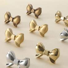 优雅黄铜蝴蝶结抽屉拉手 - 光滑橱柜门把手，适用于家居装饰，包括安装硬件橱柜和抽屉把手橱柜门把手 - 彩色 - 查看 6