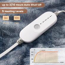 Electric Heated Blanket , Fast-Heating Soft Sherpa & Faux Fur, 5-Level Heat, 10H Auto-Off & Overheat Protection, Quick Warm-Up, Machine Washable