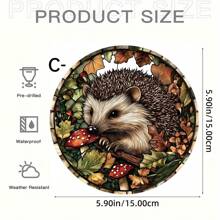 1 pièce, Attrape-soleil en forme de hérisson et de champignon, décoration de jardin, suspension colorée en acrylique pour fenêtre, décoration murale, décoration de fête, décoration de salon, chambre, véranda, décoration de maison à thème animalier, cadeau pour les amateurs de nature