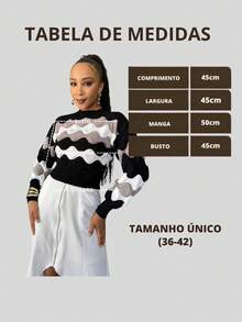 Striped Cropped Top Knitted Modal Office Daily Home Travel - 黑色與灰色 - 查看 5