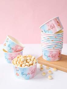 10pcs 8oz Blue & Pink Bear Gender Reveal Party Disposable Paper Bowls, Blue & Pink Balloon Bear Design, Suitable For Baby Shower Theme Table Decor Paper Food Containers, Gender Reveal Party Table Decor Paper Tableware, Newborn Party Disposable Decor Food Containers, Decorative Paper Bowls, Party Table Centerpiece Decor, Baby Shower Gifts, Baby Party Decor, Gender Reveal Party Decor, Birthday Gifts - Blue and Pink Gender Reveal - View 7