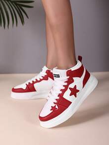 1 Pair Thick Sole Comfortable Plus Size Casual Sneakers For Teenage Boys, Waterproof, Suitable For Street, Daily, School Wear, High-Top Shoes