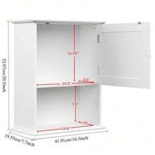 White Wall-Mounted Storage Cabinet – Wall Storage Unit, Space-Saving For Floor - trắng - Xem 3