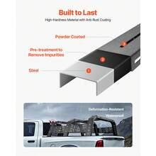 Overland Truck Bed Rack, 49.2-67.9 In Width, Adjustable Overland Bed Cargo Rack With Sidebar, 900 Lbs Static Capacity, Heavy Duty Steel, For Mid-Size Trucks, Compatible With Tacoma/Gladiator JT - 49.2-67.9 Inches - View 5