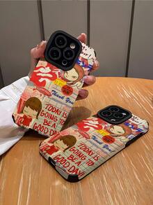 1 件个性化红色拼接图案竖条纹仿皮软保护手机壳，适用于 Apple 和 16/16 PLUS/16 PRO/16 PRO MAX，兼容三星 - 彩色 - 查看 2