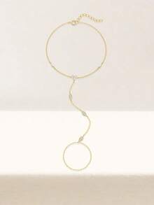 925 Sterling Silver Necklace For Women Gold - Chain Bracelet With Diamond Sparkling Heart Crystal Wedding Party Jewelry Gift For Her - Multicolor - View 5