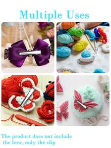 200/100/50 piezas Pinzas para el cabello de caimán de metal de un solo diente, pinzas planas de caimán a granel en color plateado para lazos y manualidades, suministros DIY para hacer accesorios - Plateado - Ver 3