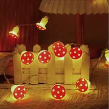 1pc LED String Light Red Mushroom-Shaped Bulbs, Plant Series Decorative Colorful Light String For Room Decoration - Warm white light - View 11