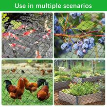 Red antipájaros de 15 m x 15 m con malla de 5 cm, red protectora para jardín, estanque, gatos, balcón, protección UV, para vallas y gallineros, con 10 clavos, 50 bridas y 4 cuerdas de sujeción.