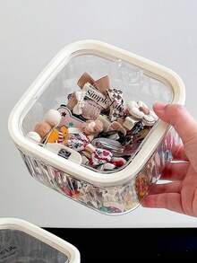 1pc/2pcs Transparent Children's Hair Accessory Storage Box, Girl's Hair Clip Headdress Headband Classification Box, Transparent Rubber Band Hair Tie Jewelry Bucket, Press-Type Elastic Lid, Easy To Use, Large-Capacity Hair Accessory Box, Multi-Functional Sundry Storage Jar, Suitable For Bathroom, Bedroom And Campus Dormitory.(Tip: There Is An Installation Video On The Homepage)