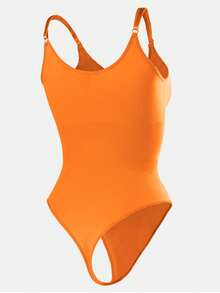 1 bộ áo liền quần định hình không đường may dành cho nữ, kiểu quần lọt khe, áo liền quần giúp thon gọn vóc dáng, áo liền quần kiểm soát vòng bụng, đồ định hình, đai nịt eo. - trái cam - Xem 12