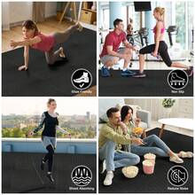 48-Pack EVA Foam Interlocking Mats, Black/Gray Gym Puzzle Tiles, Home Workout Floor Protector, 12.2 X 12.2 X 0.5Inch - 黑色 - 查看 7