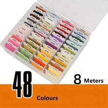 40/80 Color Box Embroidery Cross Stitch Thread, DIY Craft Sewing Floss For Embroidery, Knitting, Weaving