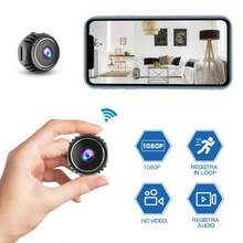 1pc 1080P HD Mini Wireless Smart Camera - Supports WiFi Connection, Mobile App Remote Viewing, Video Recording, Battery/USB Powered, Suitable For Home & Property Security, Smart Home Monitoring | Stylish Design, Flexible Usage. - Black - View 3