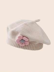 1 件婴儿花朵贝雷帽，可爱针织画家帽，适合婴儿男孩女孩，温暖秋冬 - 1PC - 查看 12